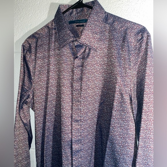 NWOT Perry Ellis Burgundy Floral Button Down Men’s Shirts size M - Picture 5 of 9